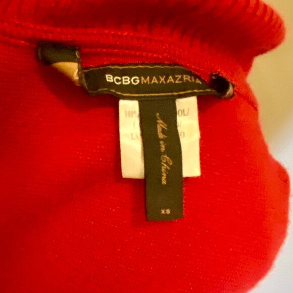BCBG Red Cardigan 100% Merino Wool XS - Picture 5 of 6